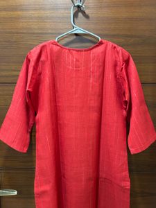 Red Striped Kurta