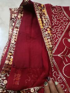 Designer Wedding Saree With Stitched Blouse