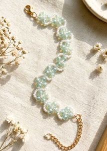 Handmade Beaded Flower Bracelet