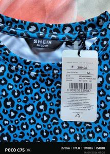 Blue Leopard Print Crop Top