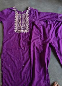 Elegant Purple Kurta Set