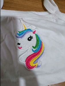 Unicorn Printed Crop Top And Skirt