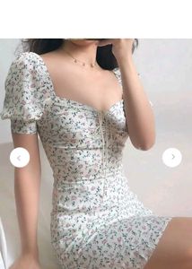 A line floral mini dress