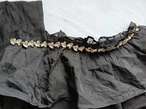 Chic Black Ruffle Top with Embellishments