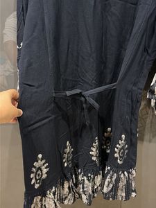 Kashmiri Black Embroidered Kurti with Floral Print