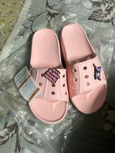 Pink Crocs Slides with Jibbitz