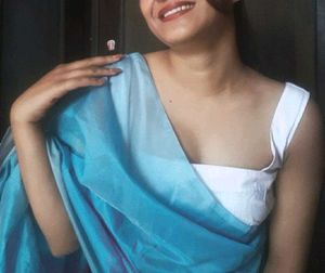 Elegant Blue Cotton Saree