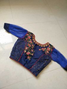 Elegant Blue Embroidered lehnga blouse