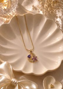 Elegant Flower & Heart Pendant Necklace