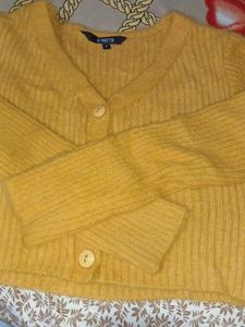 Mustard Fuzzy Cardigan