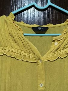 Yellow Button-Down Tunic Top