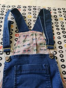 Blue Denim Knee Length Dungaree Waist Size 30inch