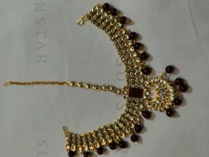 Exquisite Kundan &amp; Pearl Choker Necklace Set