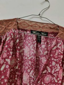 Boho Floral Print shrug top