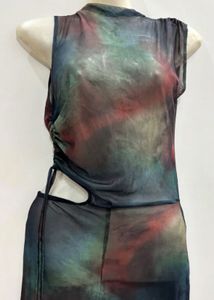 Tie-Dye Mesh Cut-Out Jumpsuit