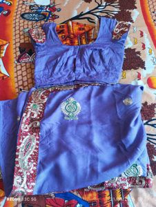 Lavender Embroidered Saree Blouse
