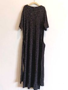 Knit Maxi Dress with Tie Waist