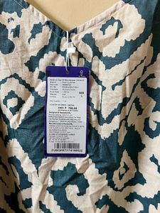 Blue &amp; White Patterned Spaghetti Strap Top