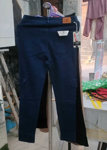 Dark Blue Cargo Jeans