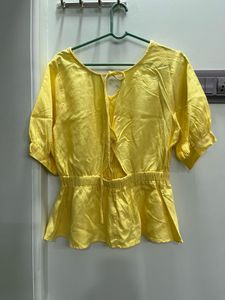 Butter Yellow Peplum Top