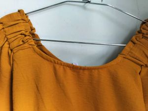 Chic Mustard Yellow Square Neck Top