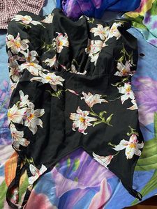 Chic Floral Print Halter Top
