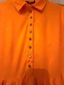 Vibrant mustard &amp; Fuschia Pink full length kurta