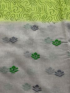 Elegant Lime Green supernet saree
