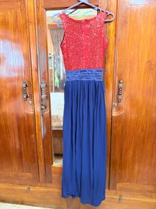 Sparkling Red &amp; Blue Maxi Dress