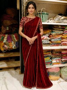 velvet saree