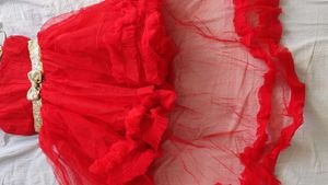 Red Dress with Gold Belt