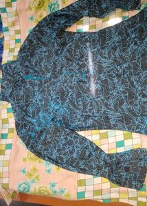 Blue Deer Print Kurta