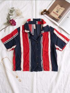 Retro Striped Button-Up Shirt