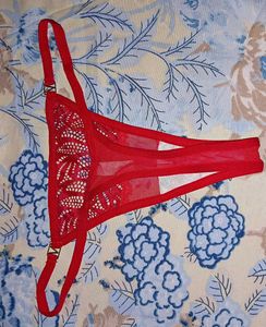 Red Lace Thong Panty