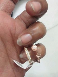2 rings and 3 pair  earrings set