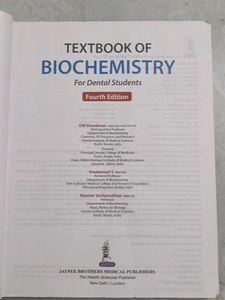 Biochemistry for Dental Students Textbook