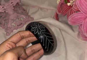 Black Chunky Etched Cute Pinterest Bangle Bracelet