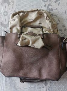 Chic Bronze Textured Handbag with Dual Straps
