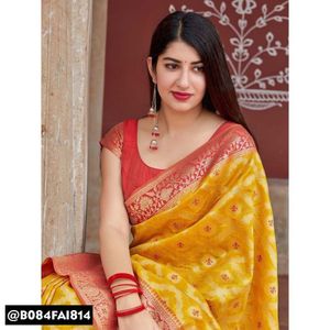 Elegant Yellow Banarasi Silk Saree