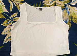Chic White Square Neck Tank Top