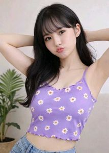 Purple Daisy Print Cami Top