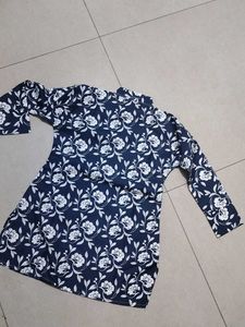 Blue Floral Kurta