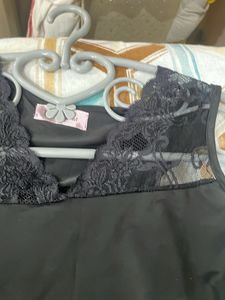 Fancy Black Strectable Nightwear