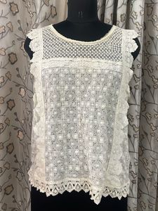 Elegant White Lace Top