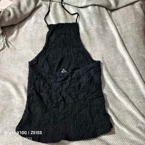 272510. Chic Black Knit Halter Top