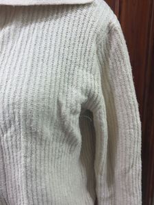 Cream Knit Button-Down Cardigan