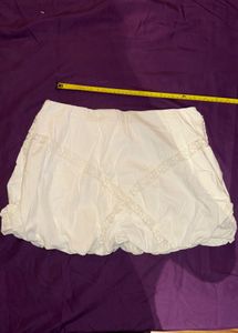 ZARA White Lace Trimmed bubble Skirt