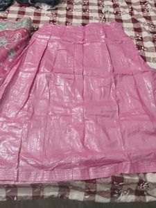 beautiful light magenta saree with stich blows and