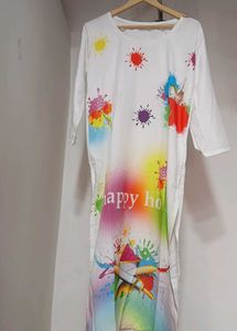Colorful 'Happy Holi' Print Kurta