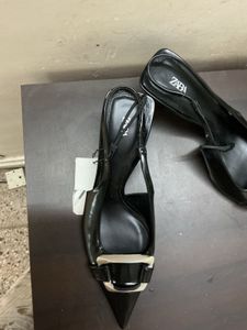 ZARA Black Slingback Heels